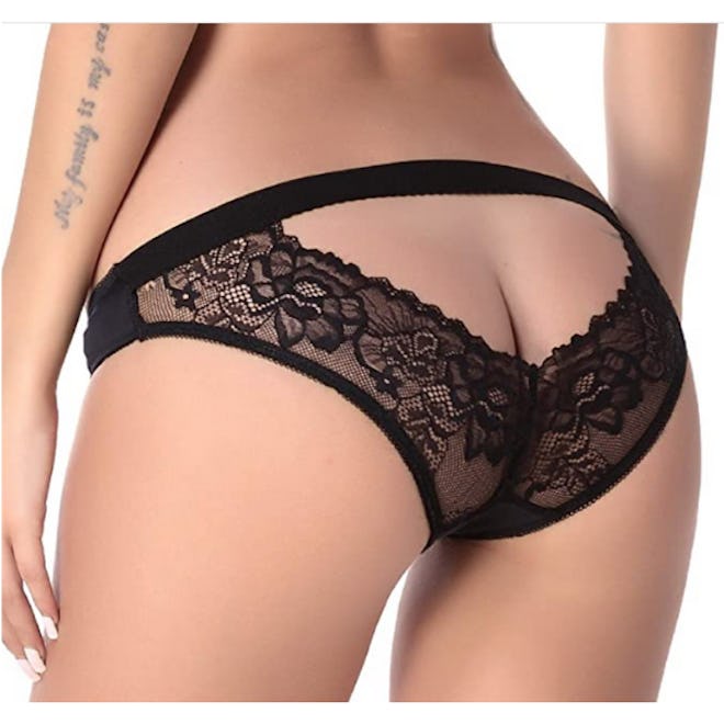 Verano Crotchless Briefs V-Back Lace Panties