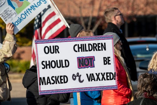 Anti-vax protesters in St. Paul, Minnesota, on Nov. 3, 2021.