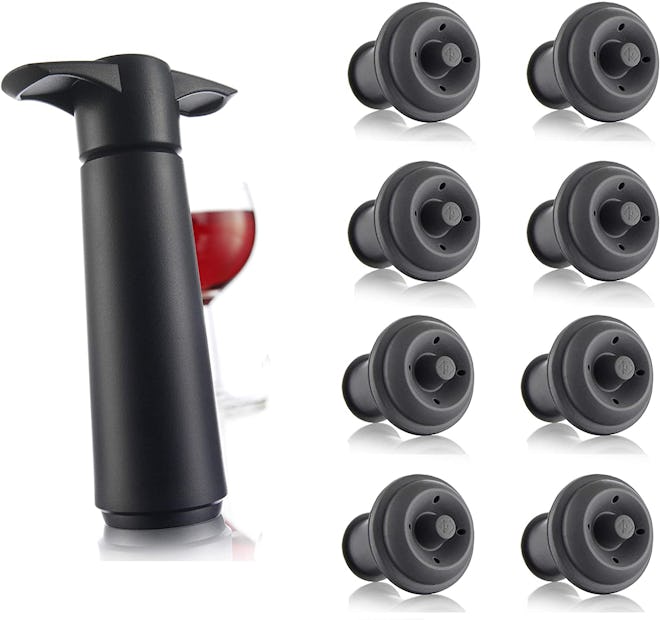 Vacu Vin Pump & Wine Stoppers (8-Pack)