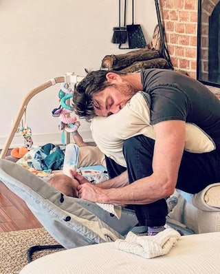 Bryan Greenberg feeding baby Instagram