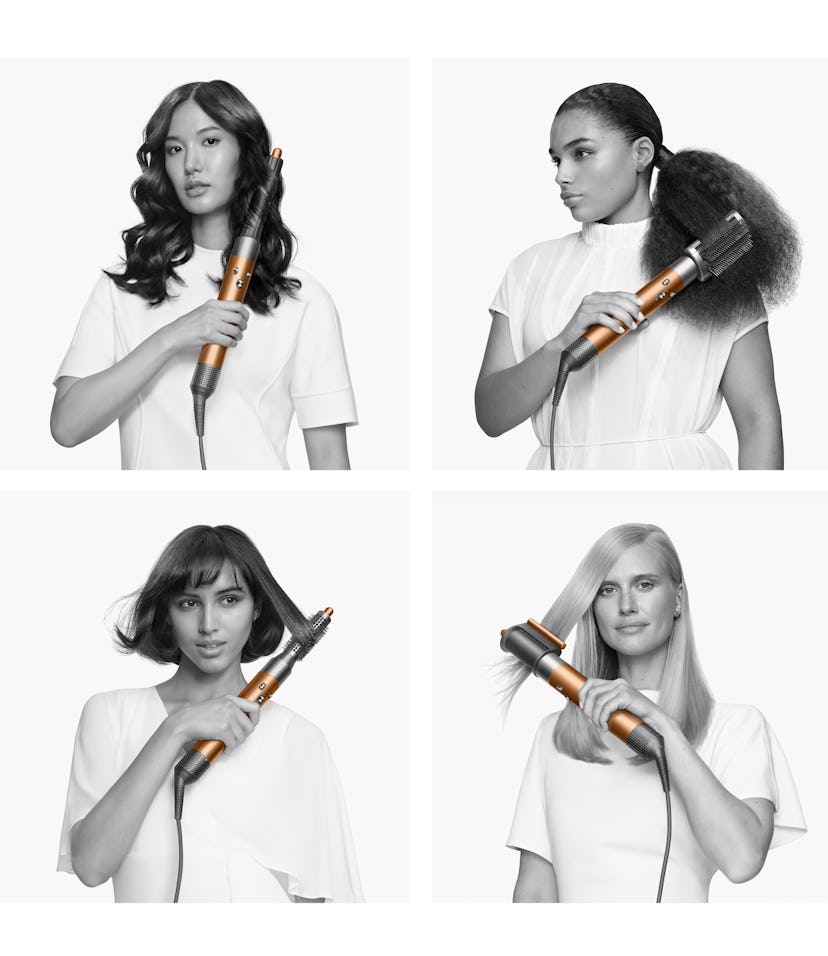 Dyson Airwrap models in greyscale