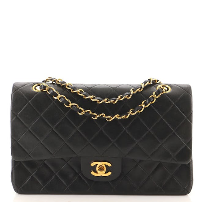 Chanel Vintage Classic Double Flap Bag Quilted Lambskin Medium