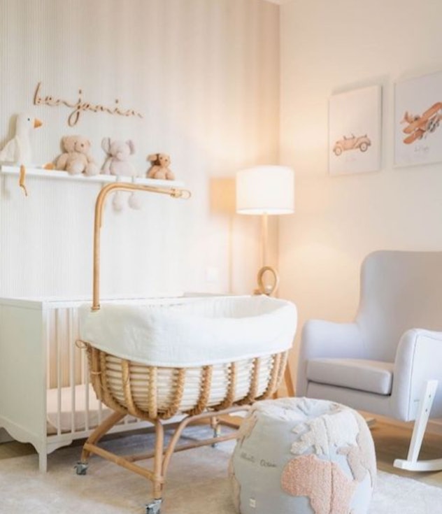 Soft hued baby boy nursery