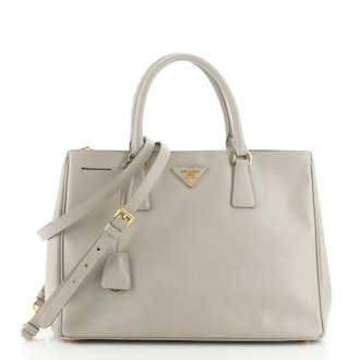 Prada Double Zip Lux Tote Saffiano Leather Medium