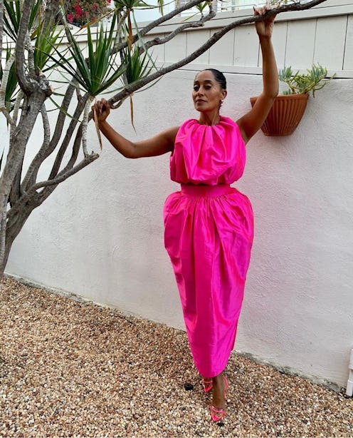 Tracee Ellis Ross wearing pink Christopher John Rogers dress