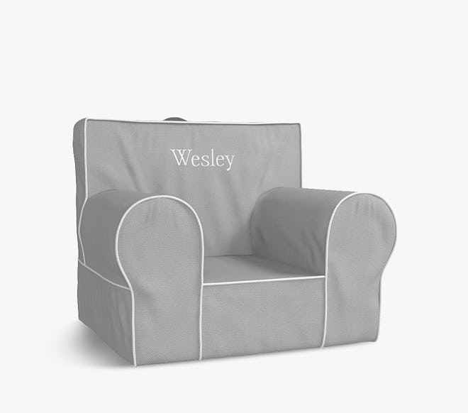 Gray with White Piping Anywhere Chair® personalized gift