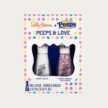Peeps and Love White/Glitter Nail Duo