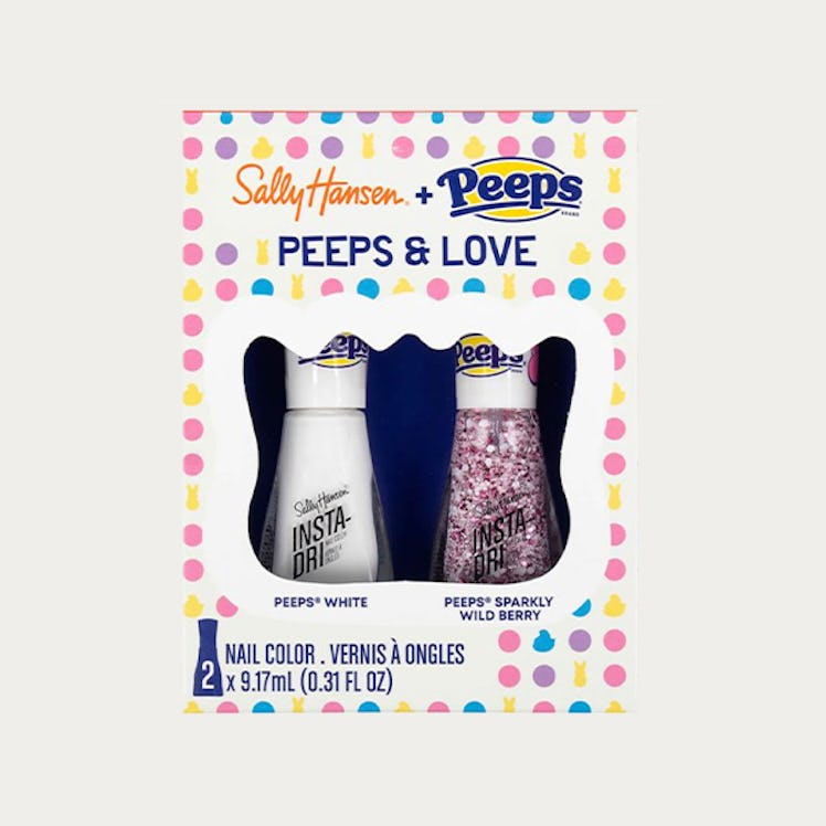 Peeps and Love White/Glitter Nail Duo