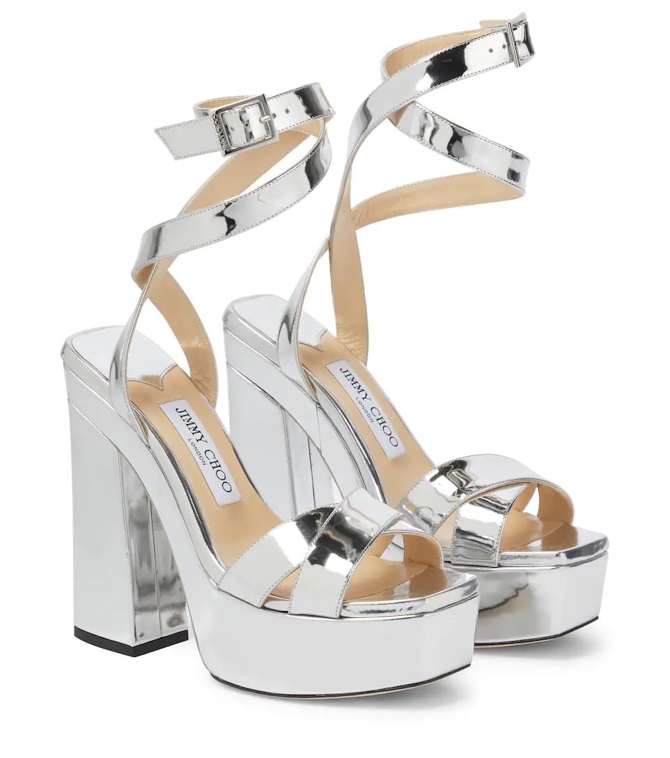 Jimmy Choo Gaia 140 Leather Platform Sandals