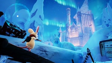 screenshot of Quill walking in snowfield in Moss Book 2