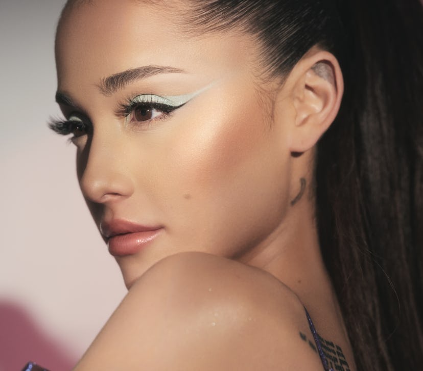 r.e.m. beauty founder Ariana Grande wearing r.e.m. beauty chapter 2: goodnight n go makeup products