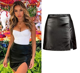 NASUN Stretch Faux Leather Skirt