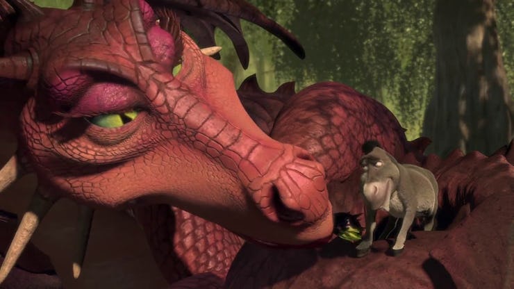 Donkey and dragon in love from Shrek