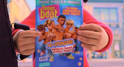 The cover of 'Tween Beat' magazine featuring 4*Town in 'Turning Red.'