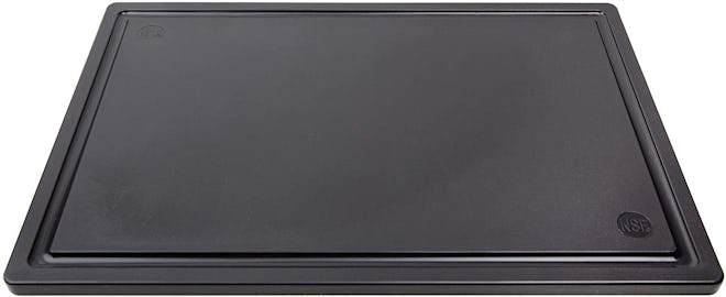 hirteen Chefs Large Black Carving Board with Groove 