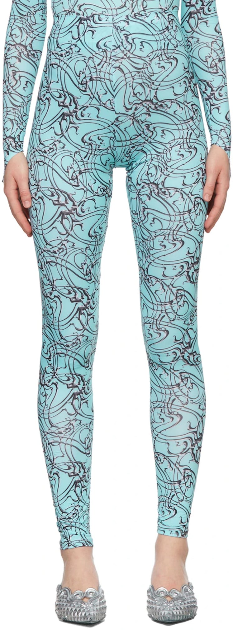 Maisie Wilen blue leggins cyber raver