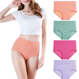 wirarpa High Waisted Cotton Briefs (4 Pack)