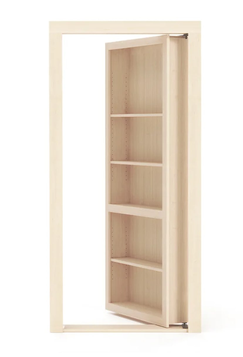 Unfinished Maple Bookcase Hidden Door