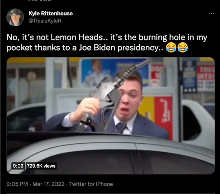 Kyle Rittenhouse memes his own crybaby testimony for dig at Biden