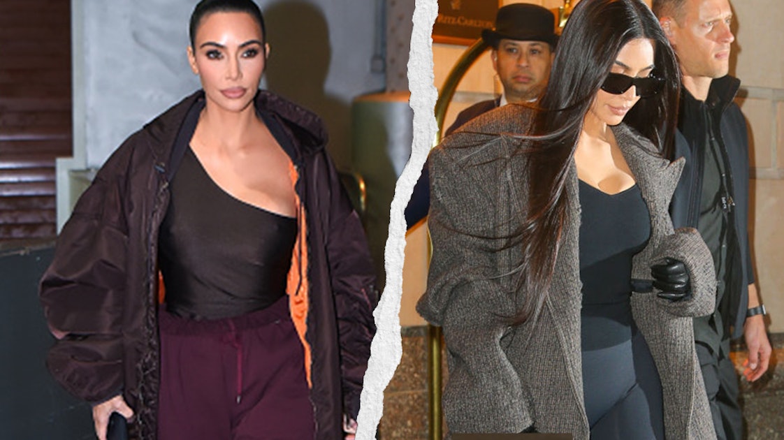 Kim Kardashian Goes Braless in Tank Top With Gym Shorts and Heels