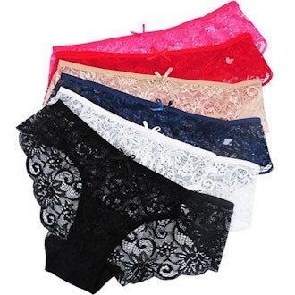 Sunm Boutique Lace Bikini Panties (6-Pack)