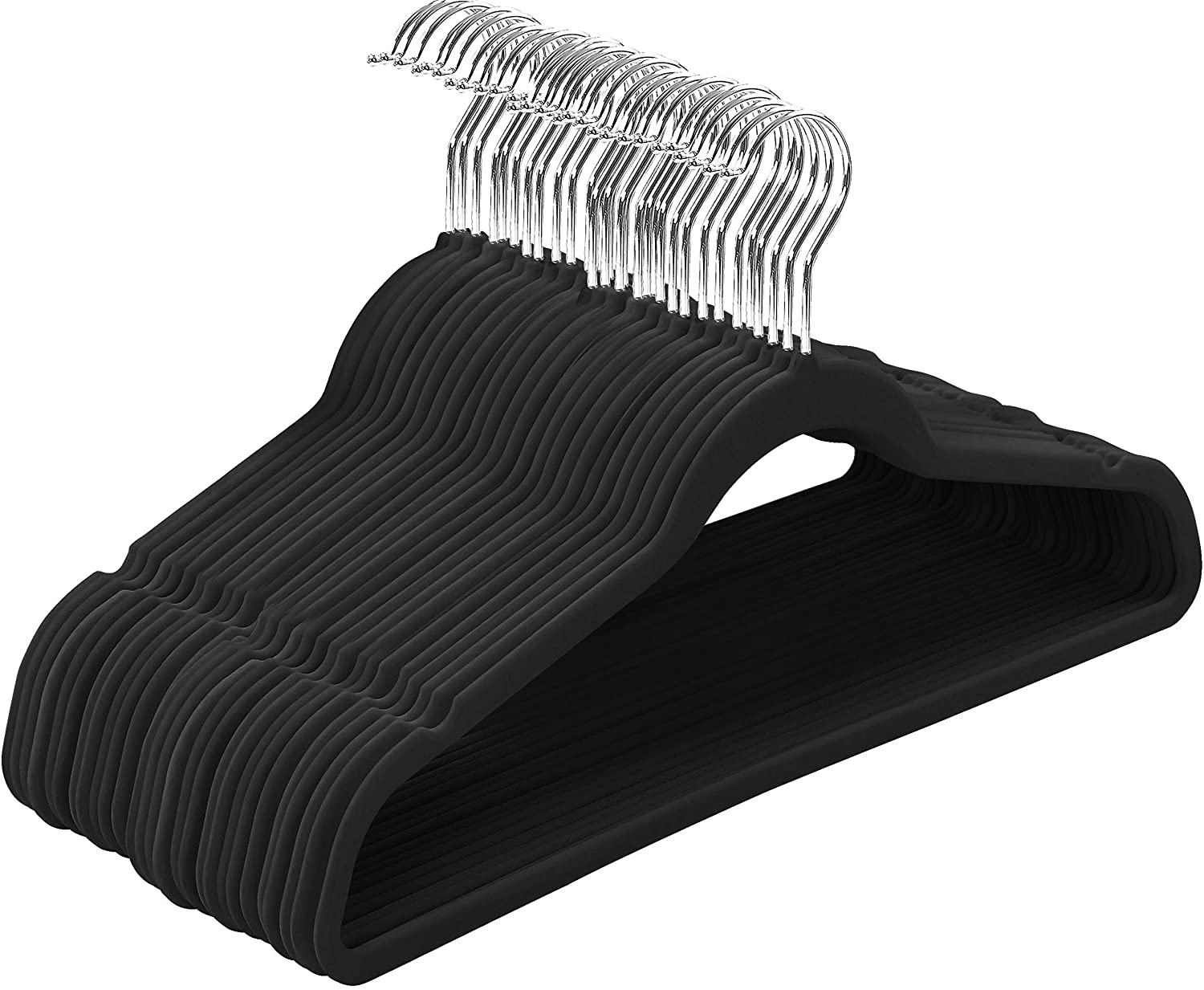 Velvet, non-slip hangers in a pack of 50.