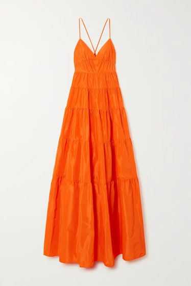spring 2022 color trends orange maxi dress