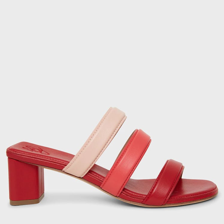 spring 2022 color trends red strappy block heel sandals 