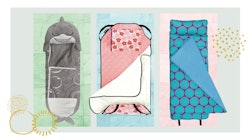 Three nap mats for toddlers in different shapes and patterns