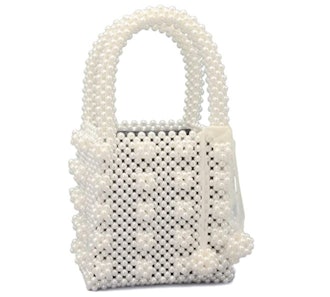 Miuco Beaded Crystal Pearl Handbag