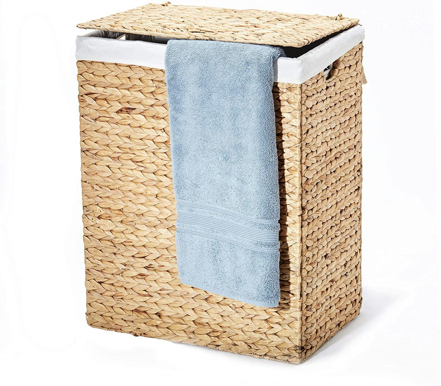 Seville Classics Handwoven Lidded Laundry Bin