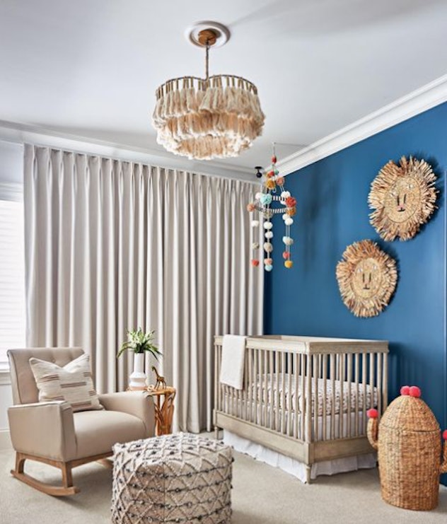 A bold blue baby boy nursery idea. Photograph courtesy of @_dpphoto_