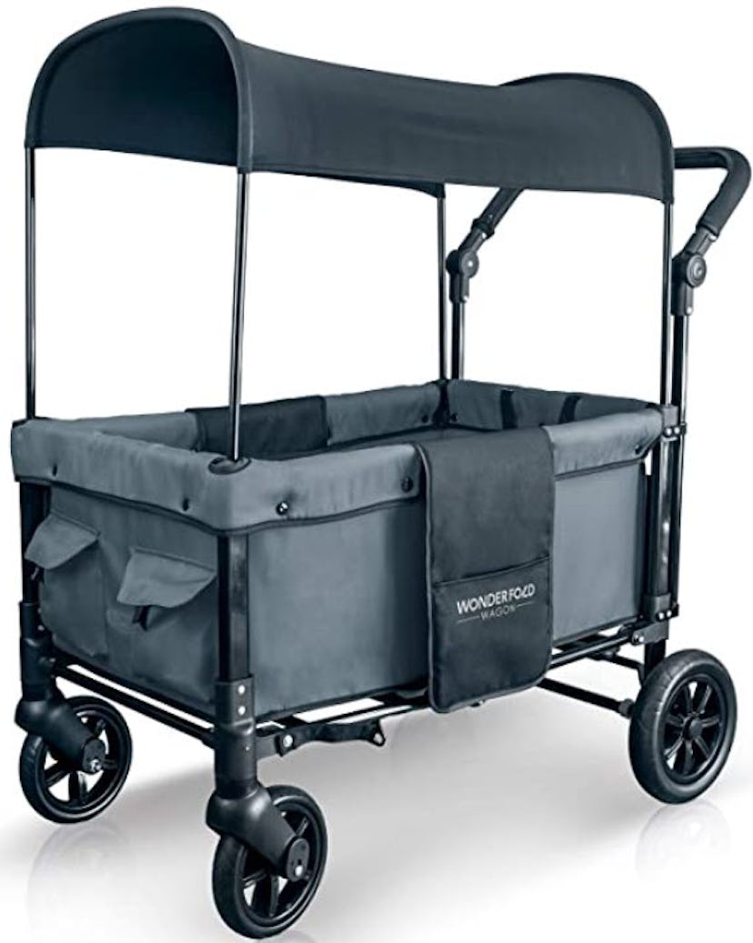 WonderFold Multi-Function 2 Passenger Push Folding Stroller Wagon