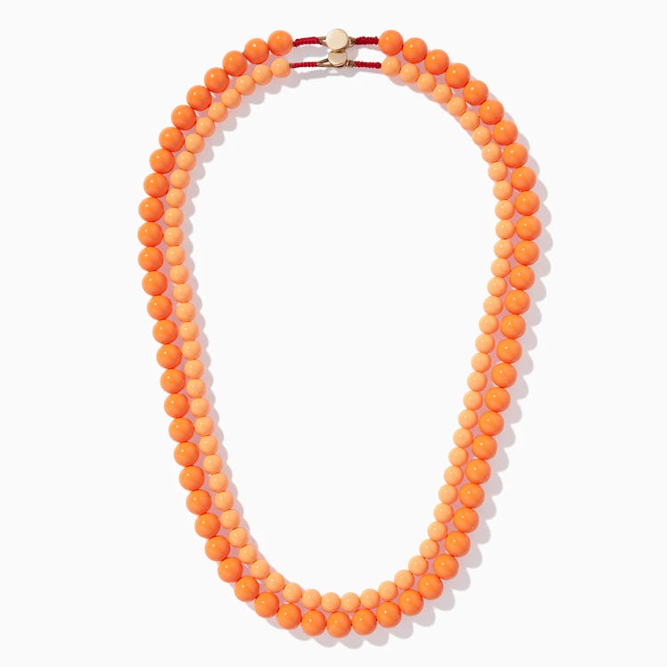 spring 2022 color trends orange beaded necklaces