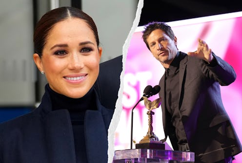 Meghan Markle and Simon Rex worked together 17 years ago. Photos via Getty Images