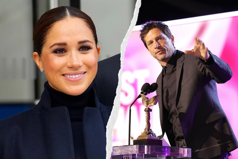 Meghan Markle and Simon Rex worked together 17 years ago. Photos via Getty Images