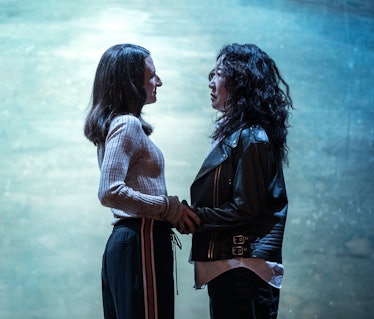 Hélène and Eve staring closely at each other in Killing Eve season 4 episode 4