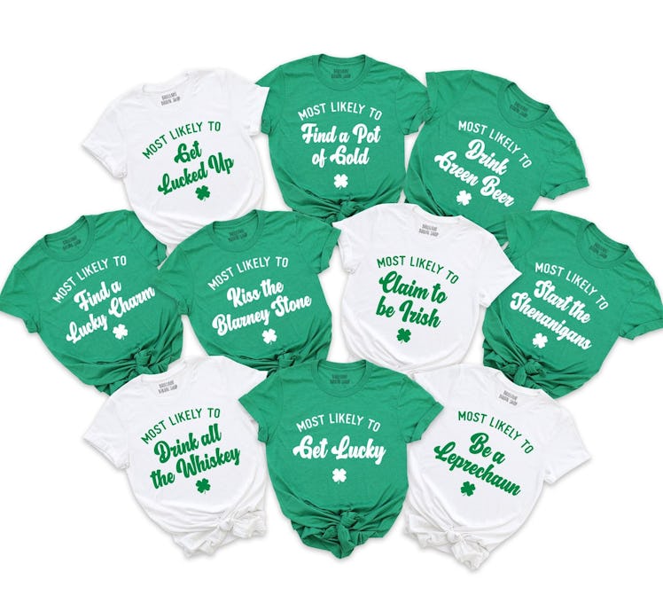 Funny St Patrick's day shirts on Etsy include these group tees. 