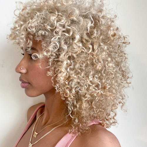 blonde curly hair