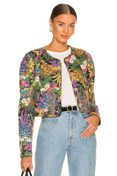 colorful cropped embroidered jacket