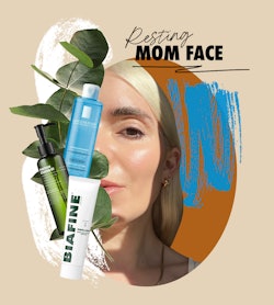 Resting mom face logo next to the best french beauty products