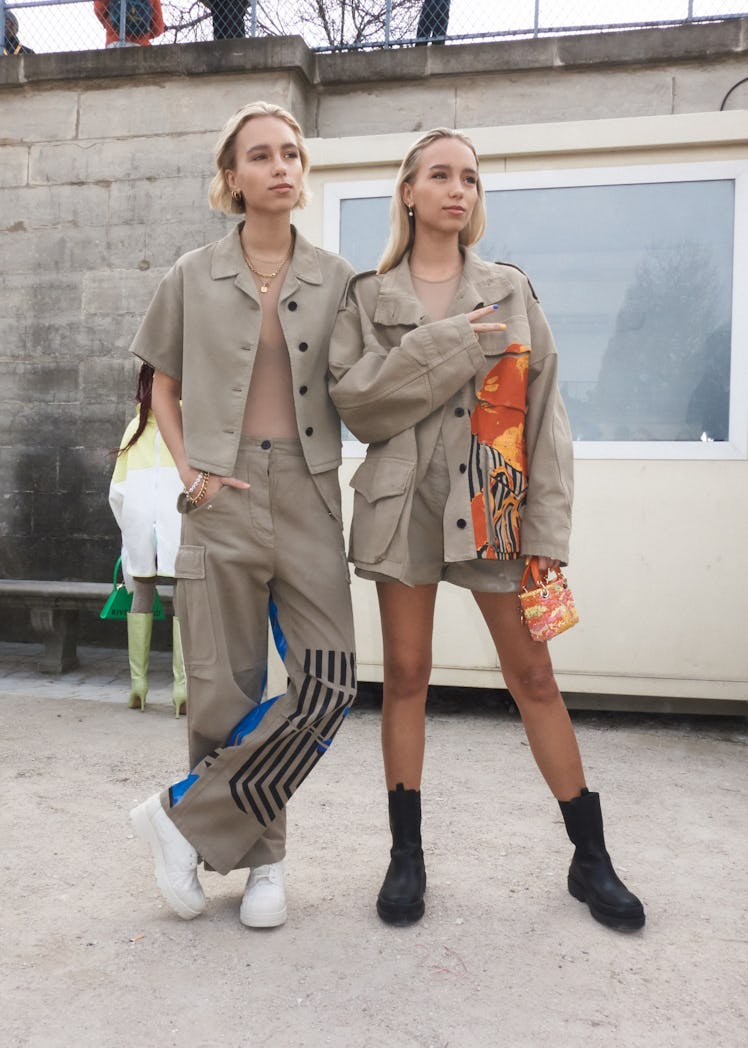 Two people matching at Paris Fashion Week