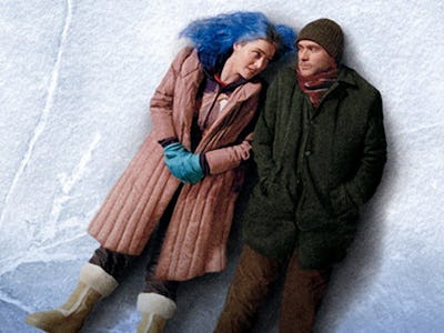 Clementine and Joel laying on ice