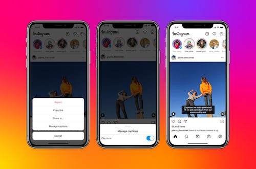 A screenshot of an Instagram showing how to add captions to Instagram videos.