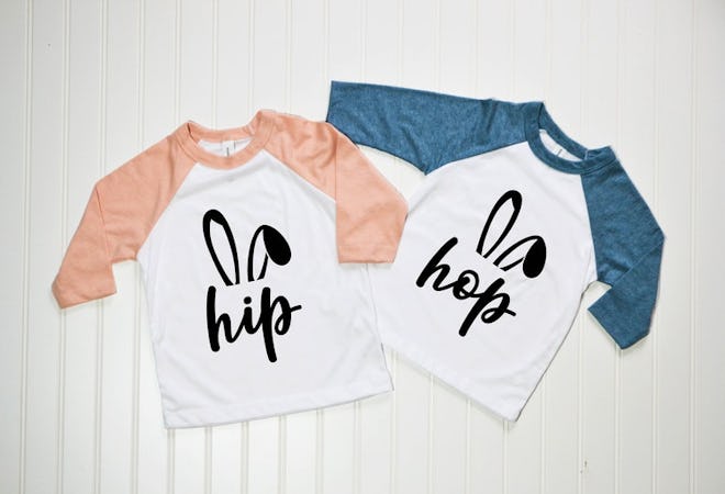 Raglan tees are a great choice for romping around during the egg hunt.