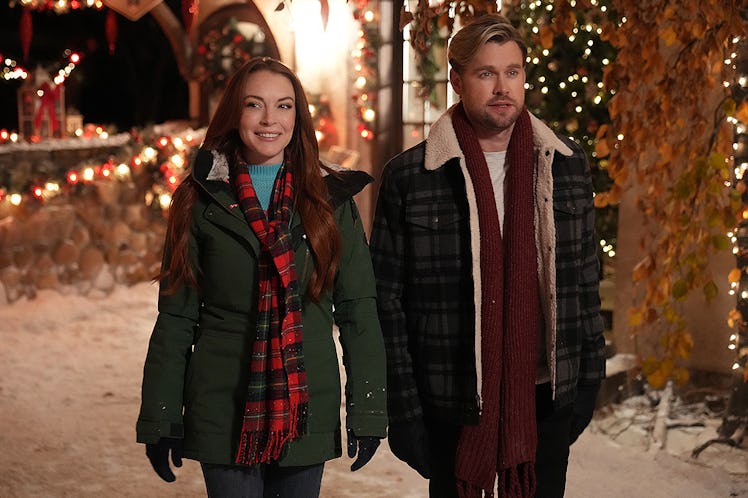 Lindsay Lohan and Chord Overstreet in 'Falling for Christmas.'
