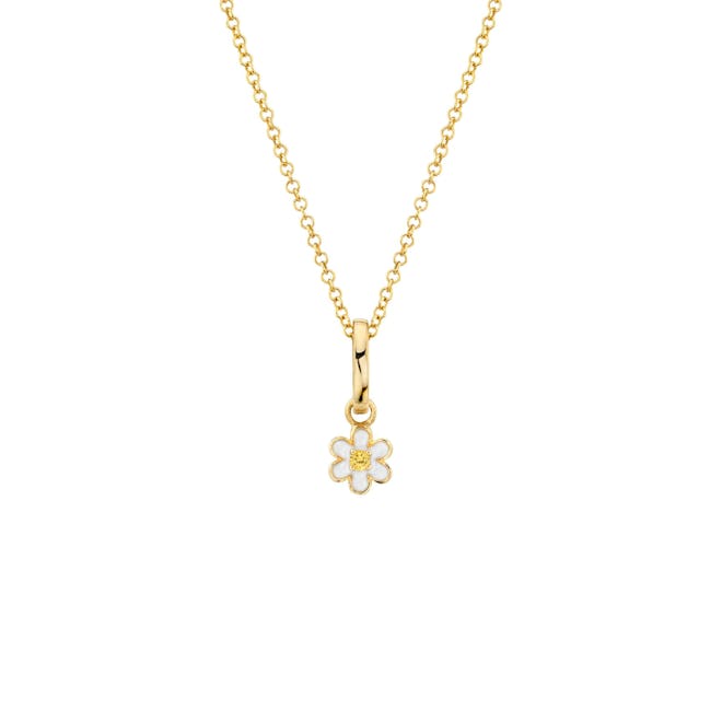 Fine jewelry: The Last Line White Enamel And Yellow Sapphire Daisy Pendant