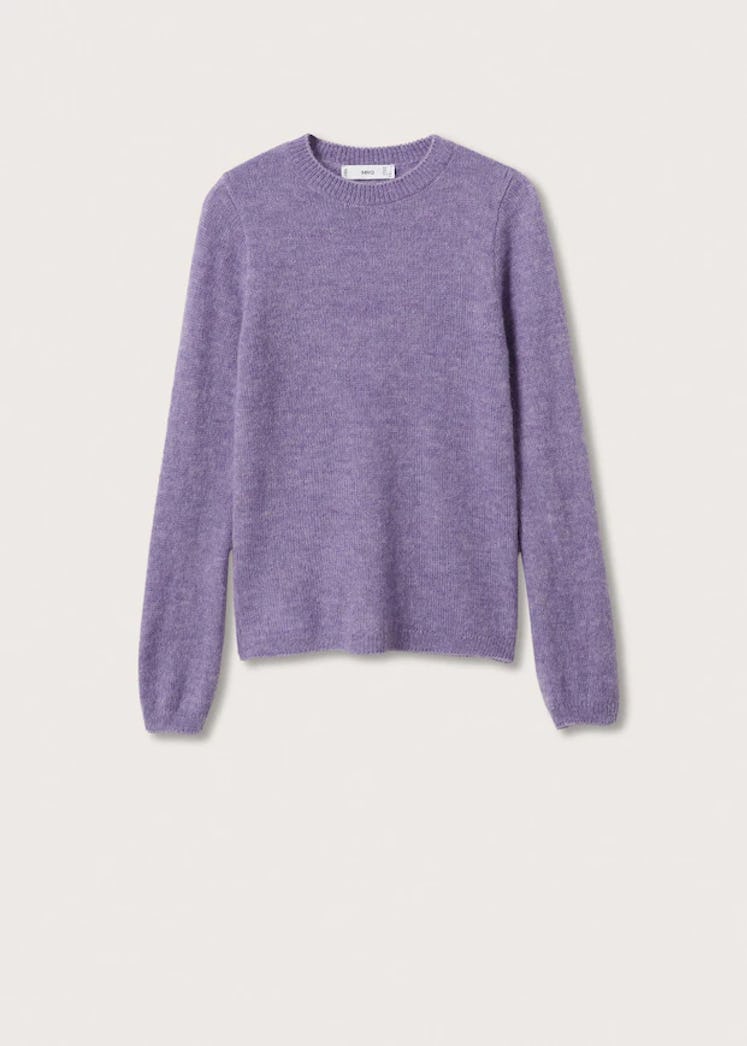 Mango's purple fine knit sweater. 