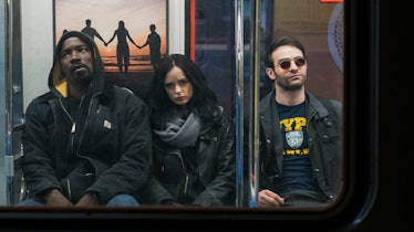 Mike Colter, Krysten Ritter, and Charlie Cox in The Defenders