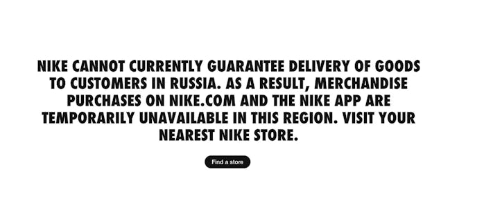 Nike Russia shipment statement 